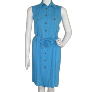 CASUAL CORNER Career Dress, 4, Blue, Sleeveless